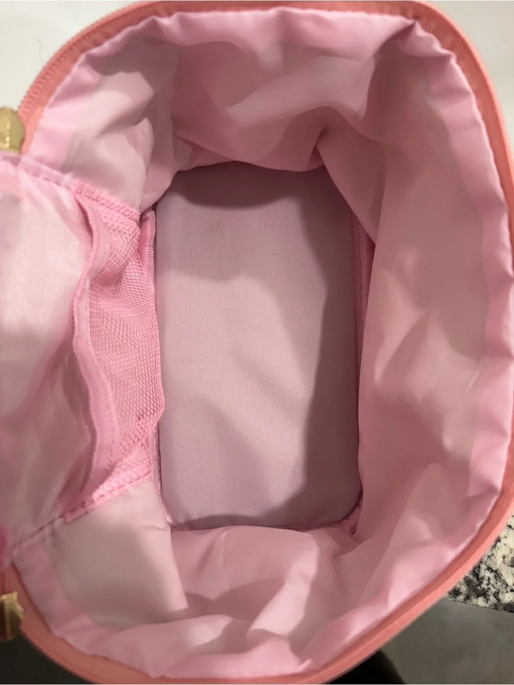 Hello Kitty Pink Cosmetic Pouch with Red Bow Accents